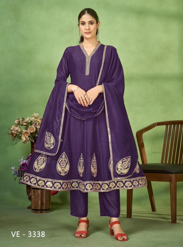 Ladies Flavour 3338 To 3340 Designer Anarkali Kurti Pant And Dupatta Collection