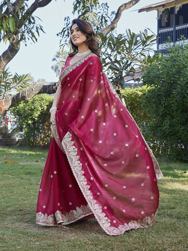 Mahek 195 Jimmy Choo Embroidery Worked Designer Saree Collection