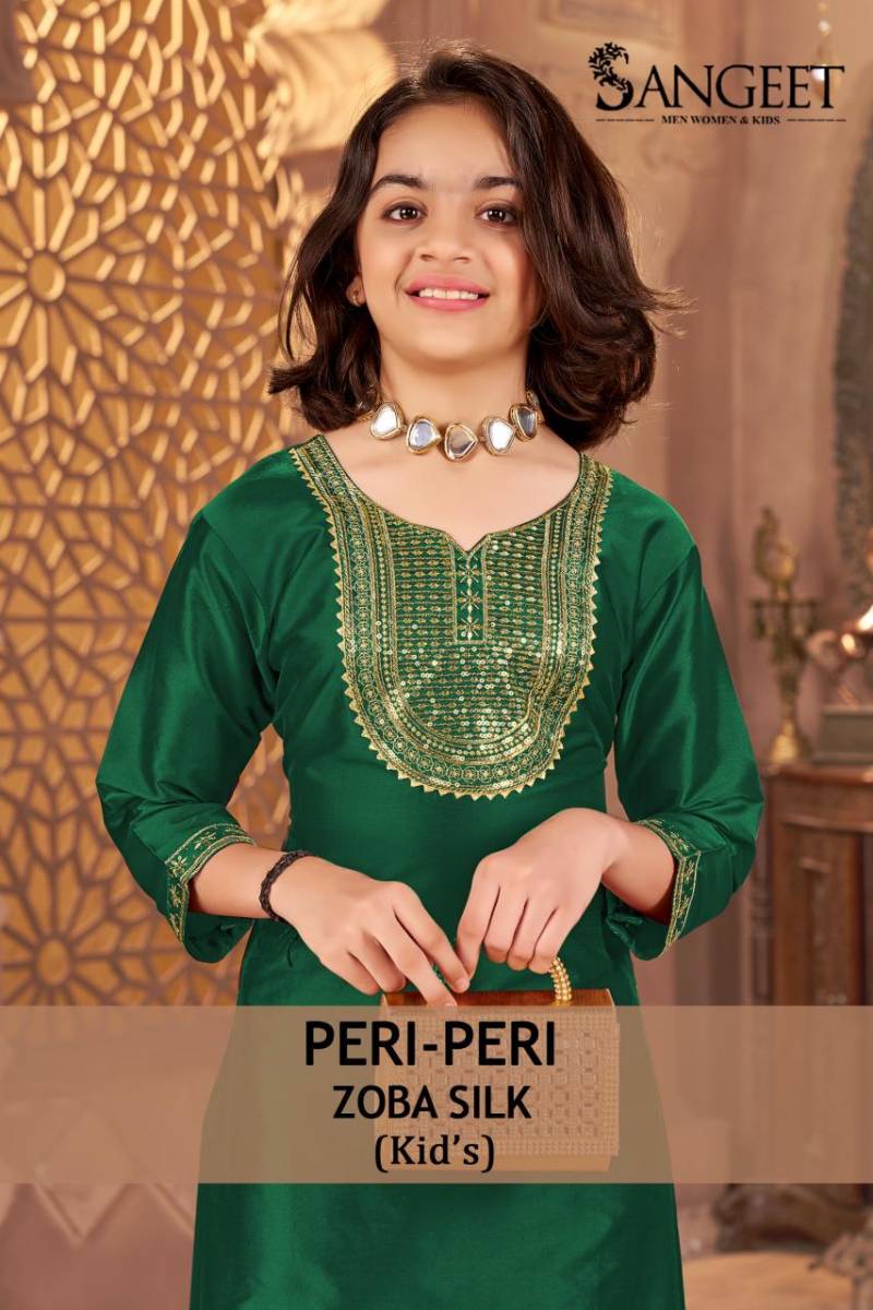 Sangeet Peri Peri Zoba Designer Kurti And Pant Kids Wear Collection