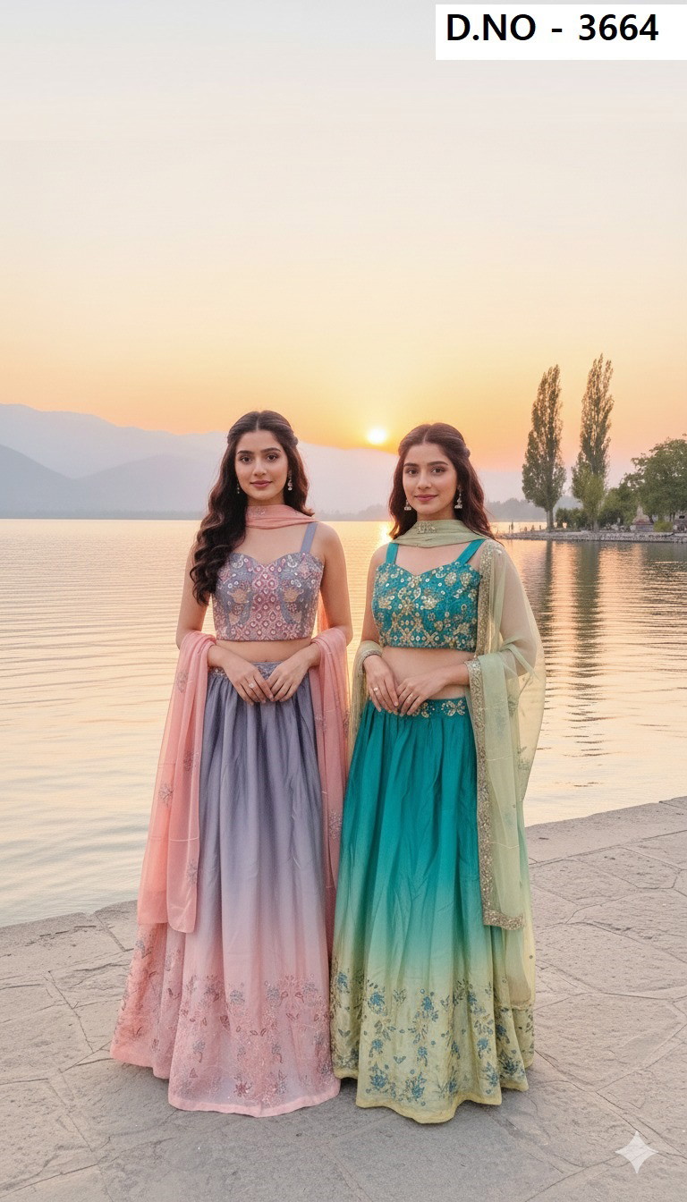 Agni Crop Top 3664 Designer Embroidered Lehenga Choli Collection