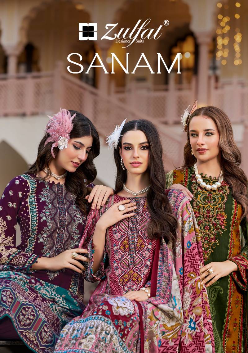 Zulfat Sanam Exclusive Embroidered Work Designer Dress Material Collection