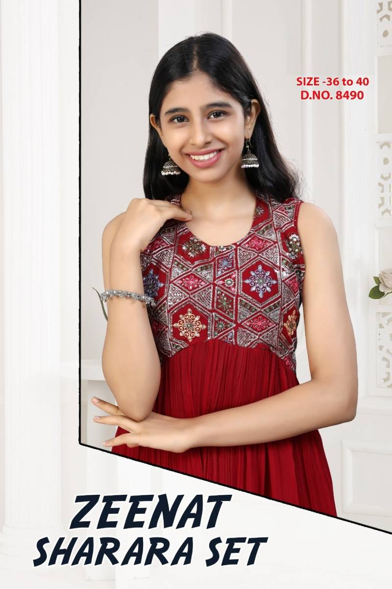 Zeenat Sharara Set 8490 Georgette Designer Salwar Suits Collection