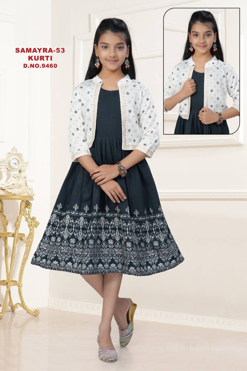 Samayra Vol 53 Fancy Kids Wear Kurti With Koti Collection
