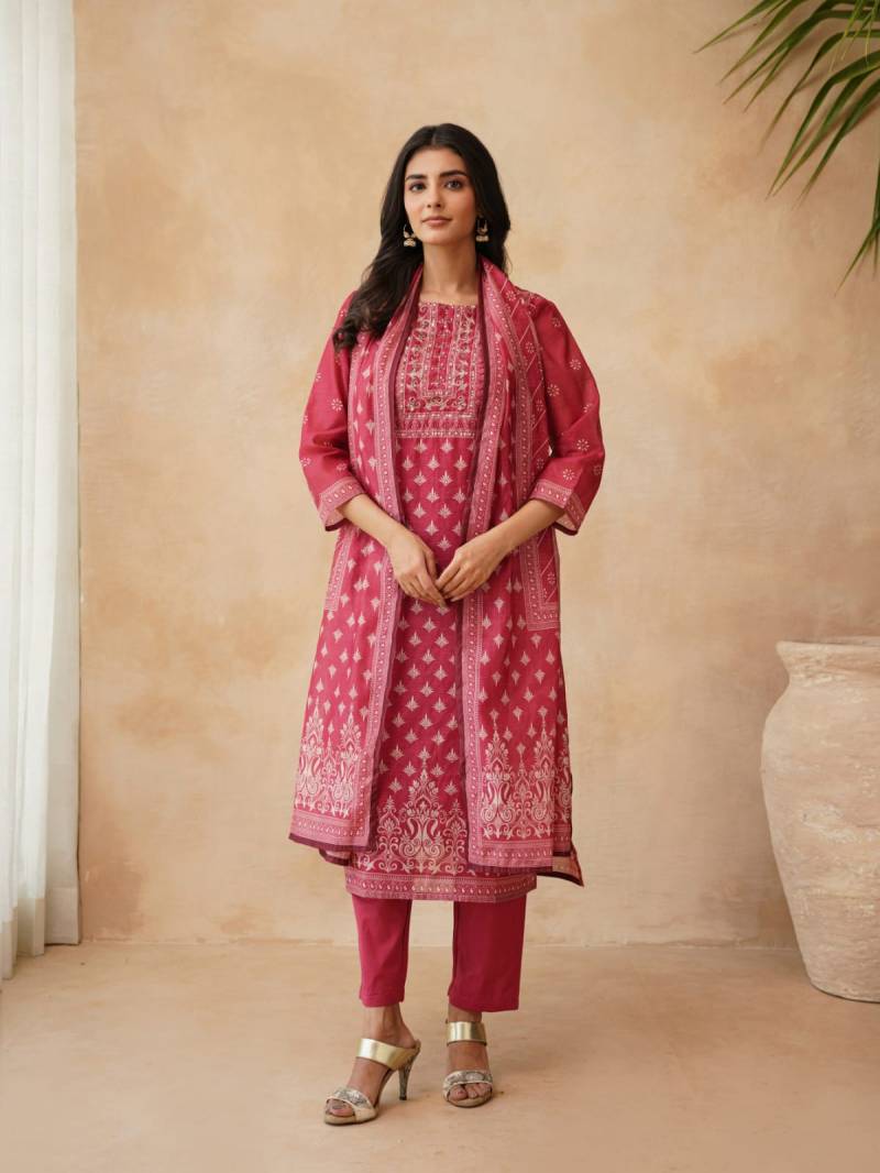 Naisha K 444 Vol 2 Chanderi Kurti With Bottom Dupatta Collection