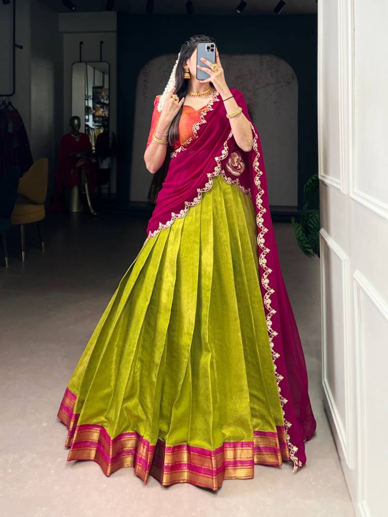 Taraa L 2009 Weaving Worked Kanchipuram Silk Lehenga Collection