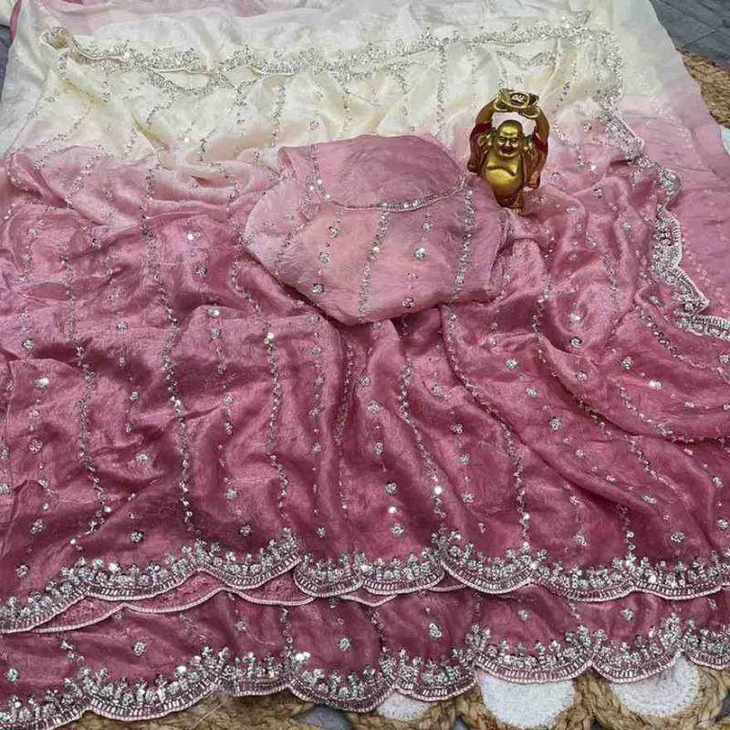 Kc 941 Space Silk Beeds Worked Designer Saree Collection