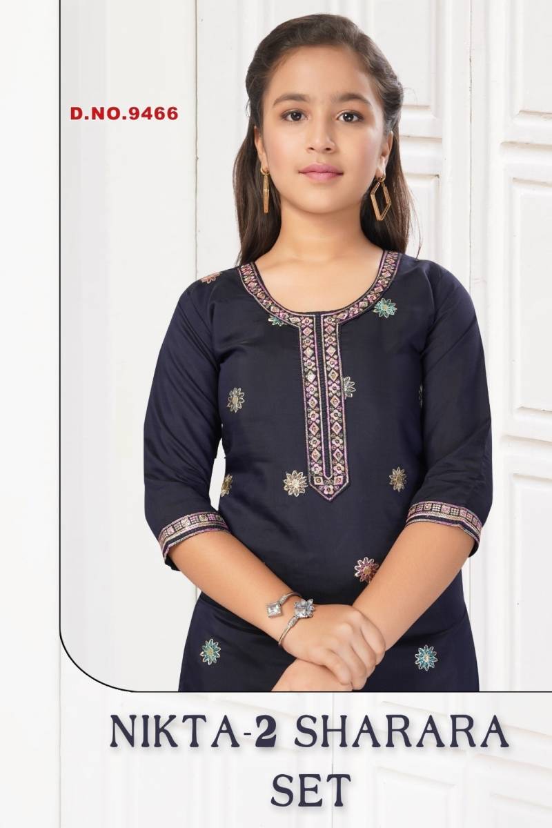 Nikta Vol 2 Sharara Set Designer Embroidered Kids Salwar Suits Collection