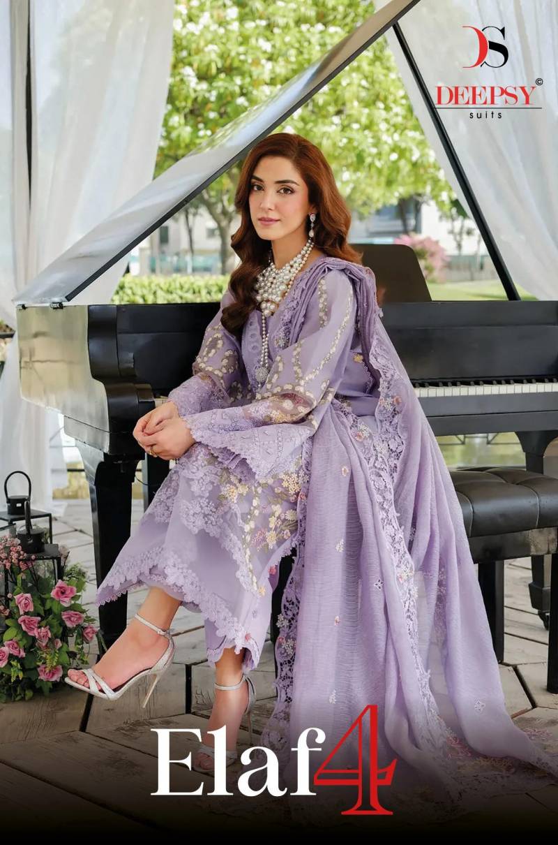 Deepsy Elaf 4 Embroidery Work Cotton Pakistani Salwar Suits Collection