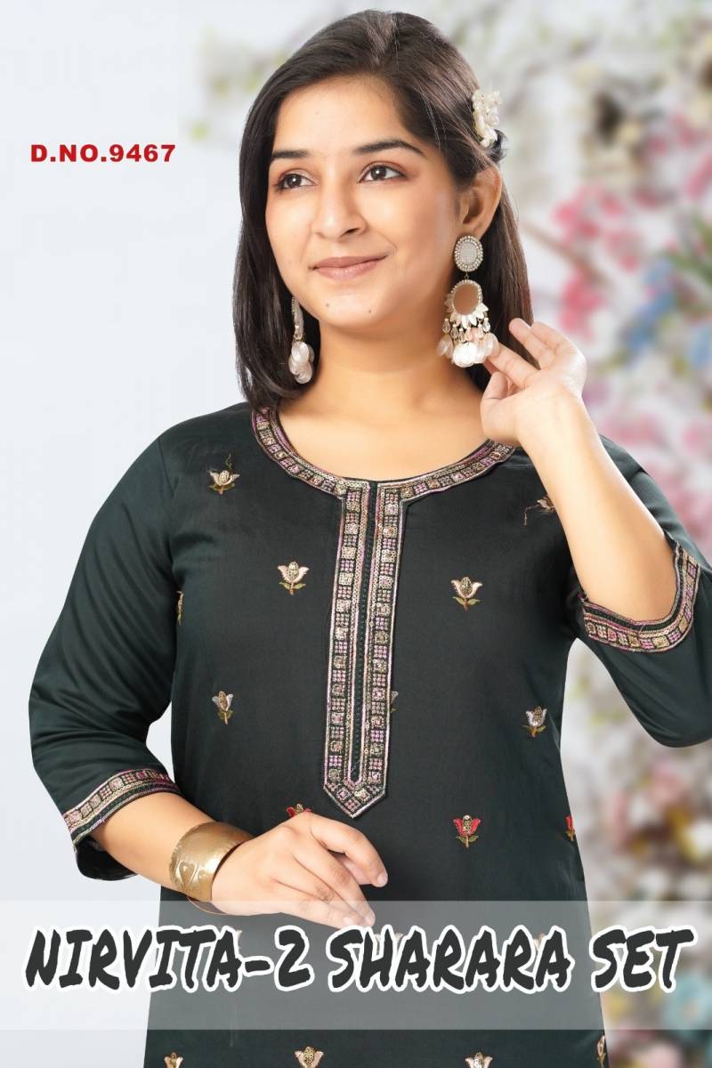 Nirvita Vol 2 Sharara Embroidered Kids Girls Salwar Kameez Collection