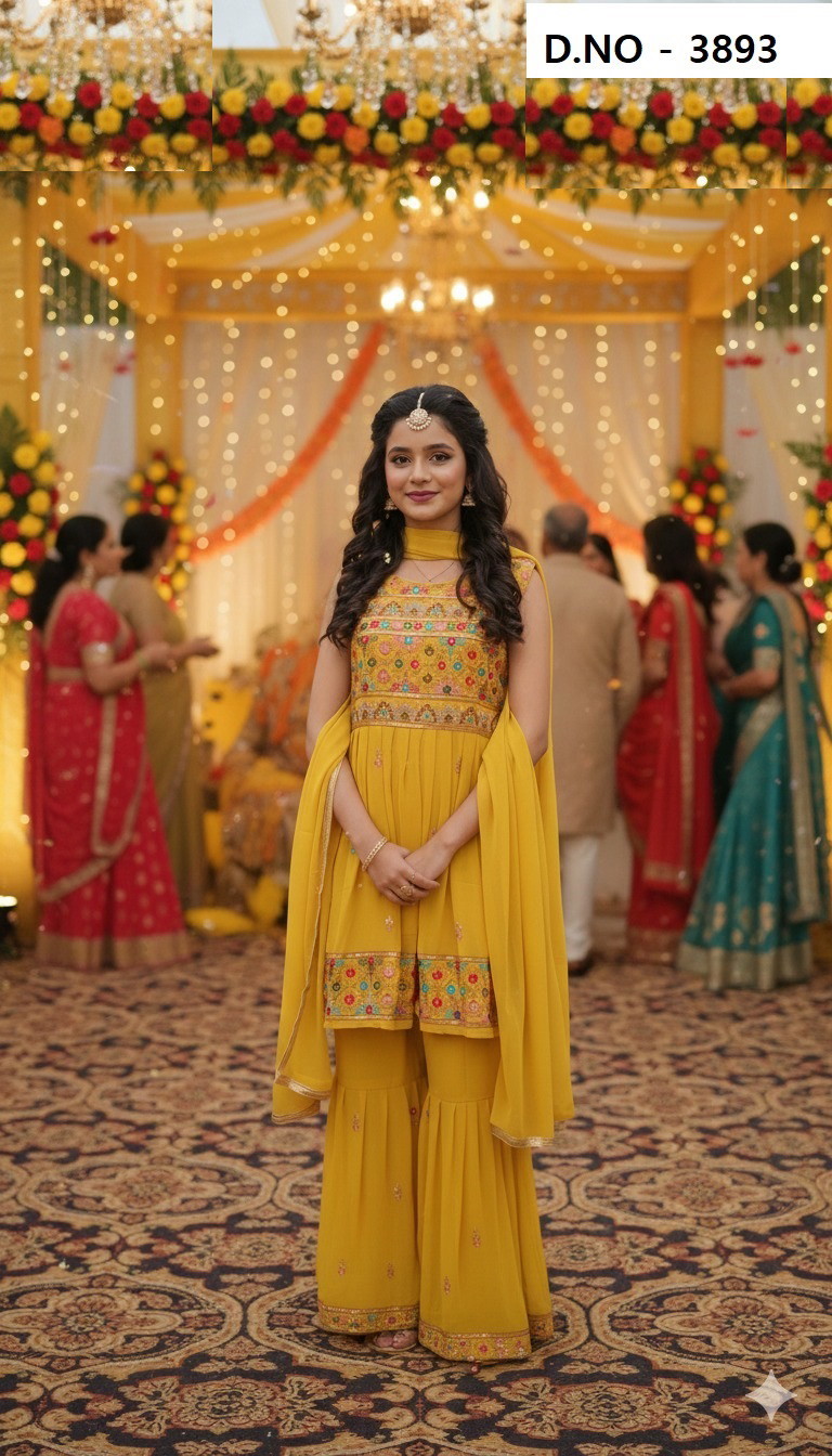 Fancy Sharara Set 3893 Readymade Designer Salwar Kameez Collection