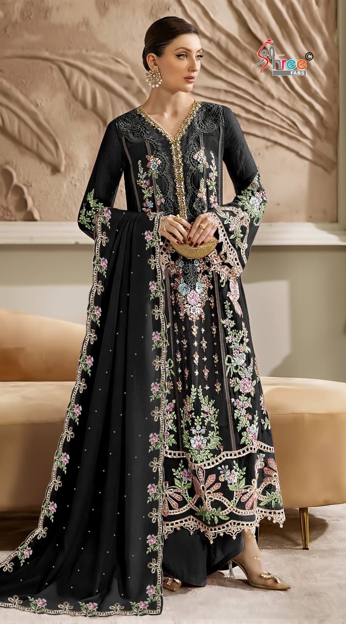 Shree Sf 5538 Chiffon Designer Pakistani Salwar Suits Collection