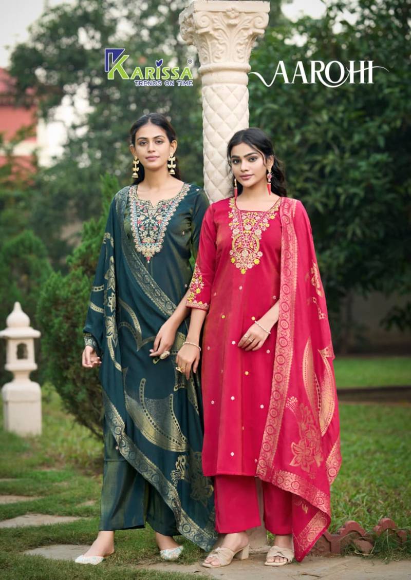 Karissa Aarohi Viscose Designer Kurti Pant And Dupatta Collection