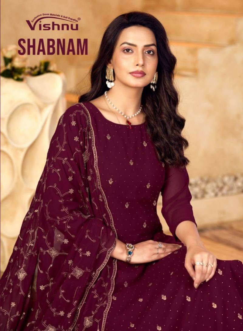 Vishnu Shabnam Faux Georgette Designer Dress Material Collection