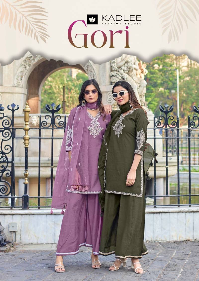 Kadlee Gori Viscose Crepe Designer Kurti Pant And Dupatta Collection