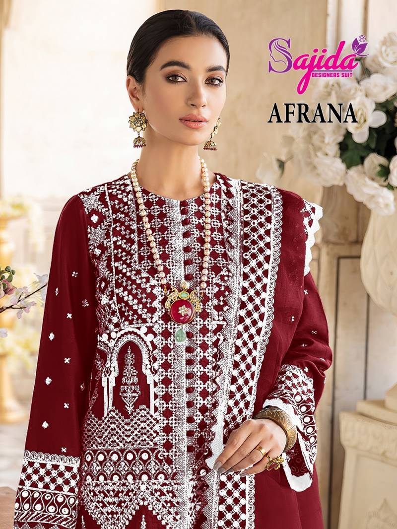 Sajida Afrana Embroidered Designer Salwar Suit Collection