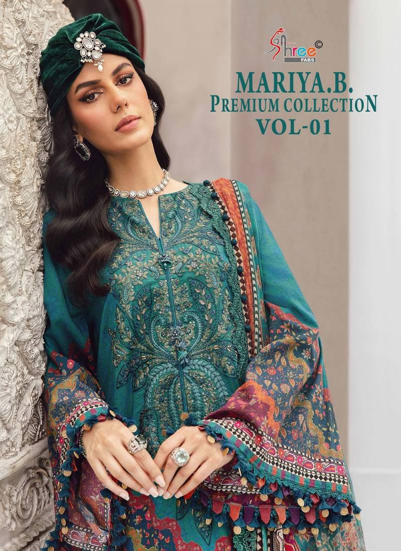 Shree Maria B Premium Collection Vol 1 Pakistani Suits Chiffon Dupatta Collection