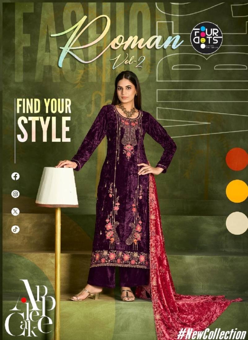 Four Dots Roman Vol 2 Velvet Designer Salwar Suit Collection