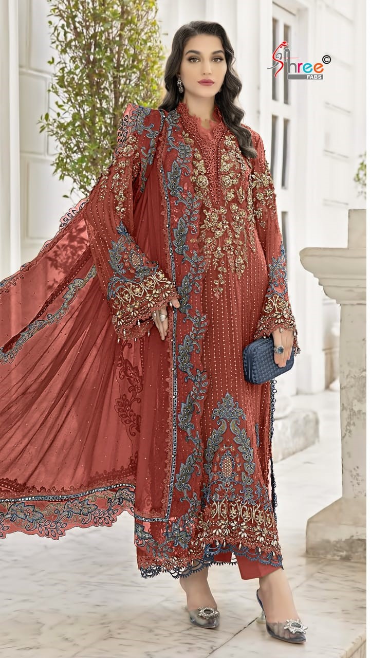 Shree Sf 5535 Chiffon Designer Pakistani Salwar Suit Collection