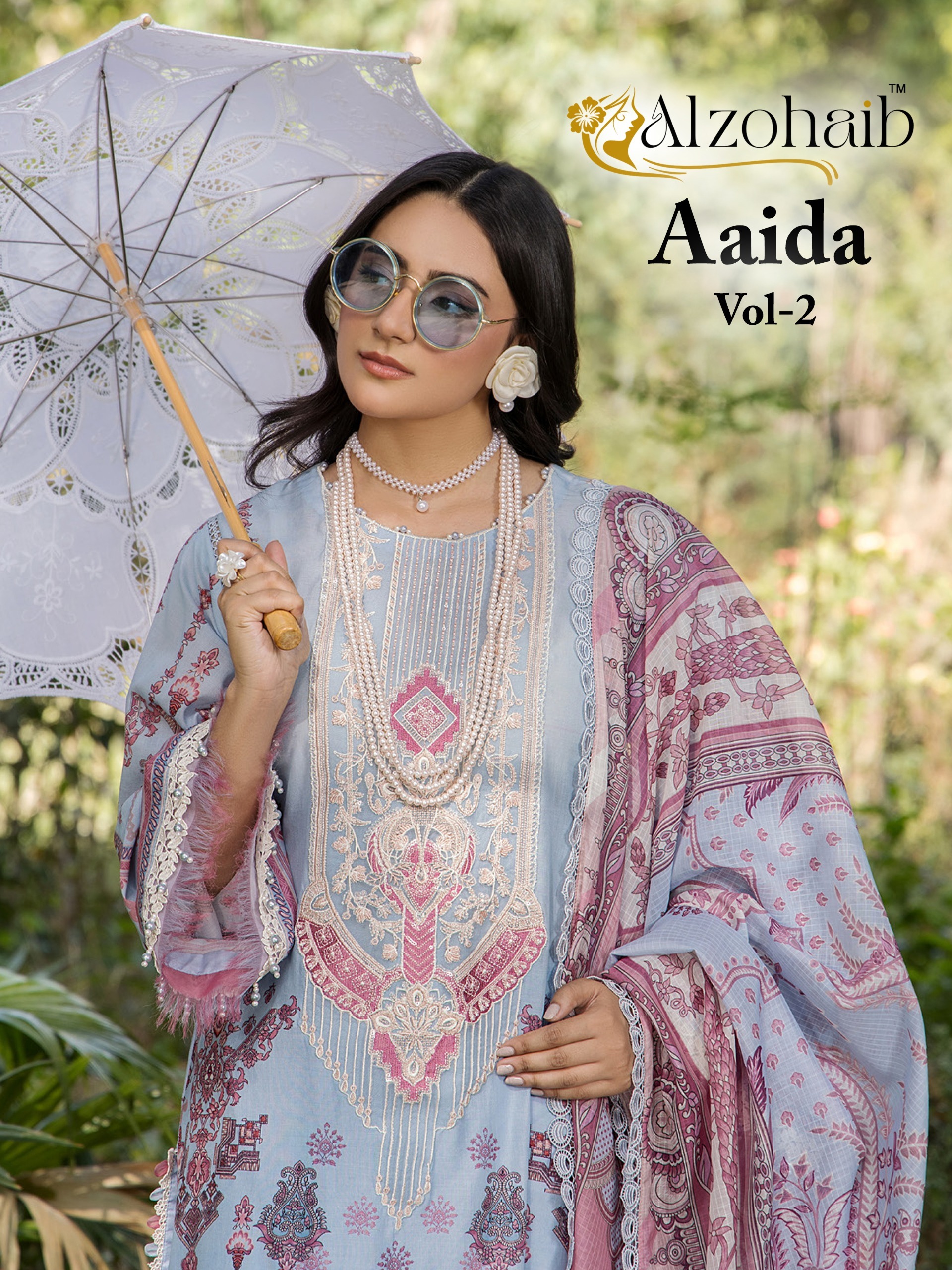 Alzohaib Aaida Vol 2 Pakistani Salwar Suits Chiffon Dupatta Collection