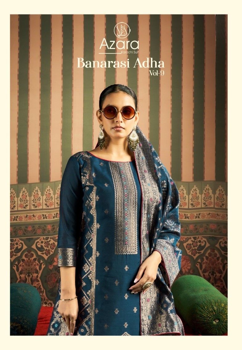Radhika Azara Banarasi Adha Vol 9 Cotton Dress Material Collection