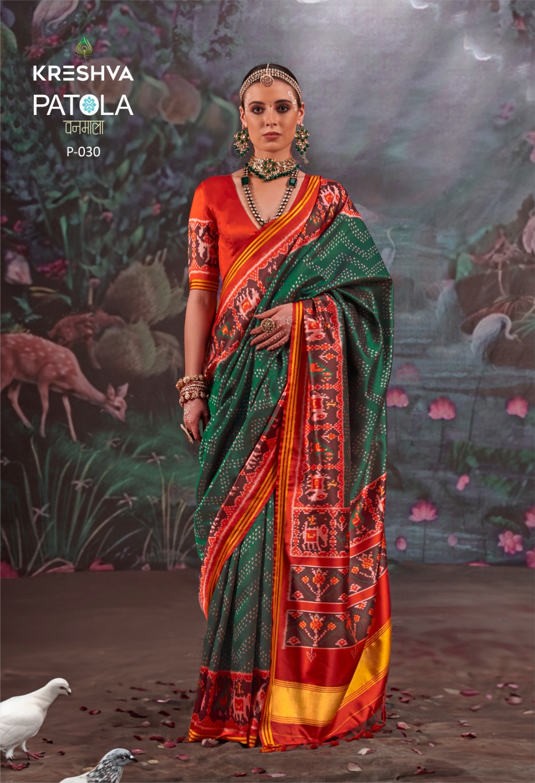 Kreshva Patola Vanmala Silk Traditional Wear Saree Collection