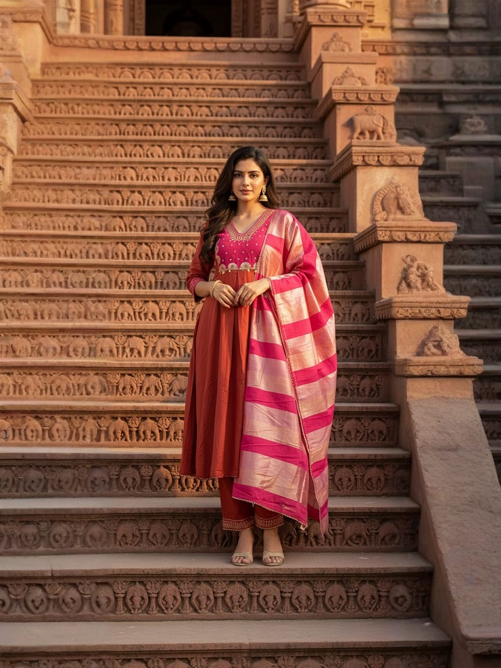 Navya Kurti 183 Embroidery Worked Kurti With Bottom Dupatta Collection