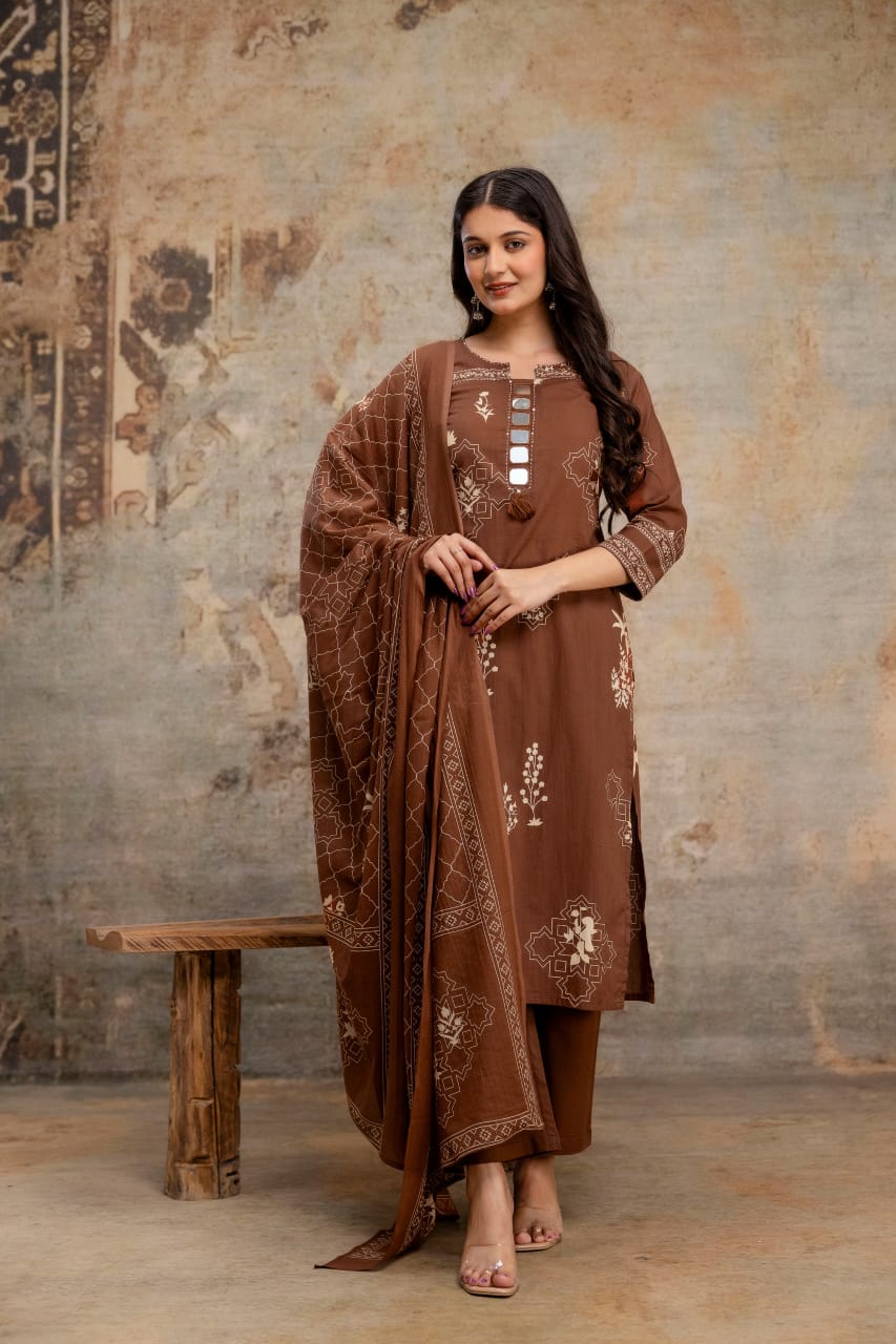 Naisha K 516 Cotton Kurti With Bottom Dupatta Collection
