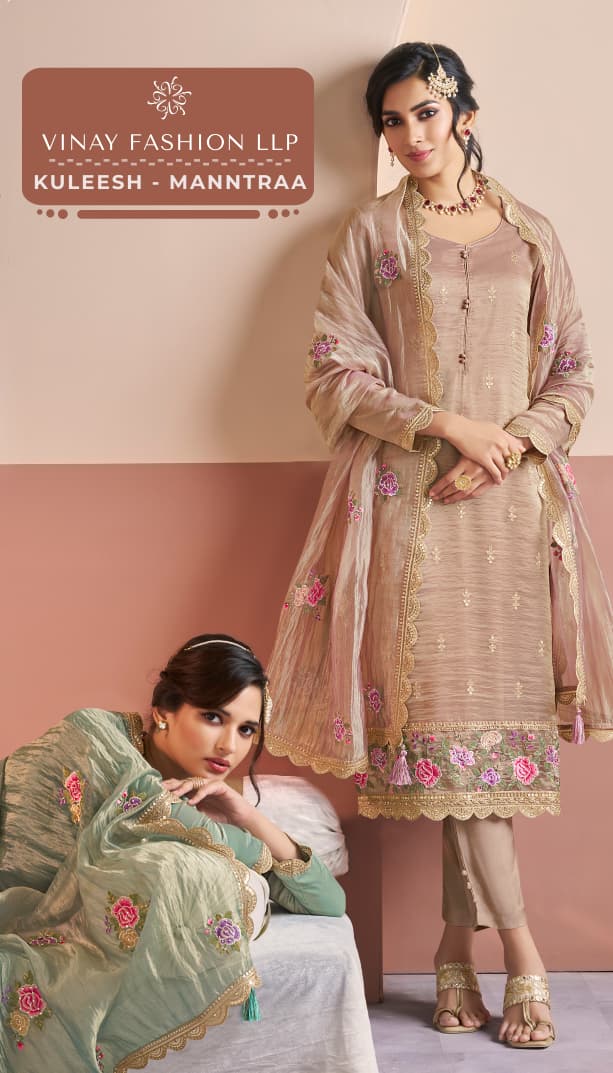 Vinay Kuleesh Manntraa Embroidered Work Designer Salwar Suits Collection