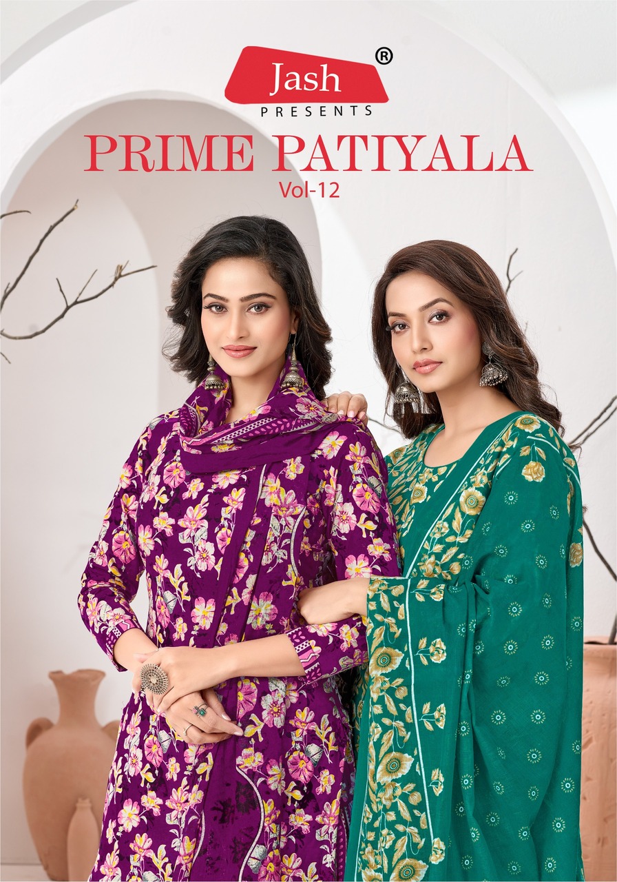 Jash Prime Patiyala Vol 12 Daily Wear Cotton Dress Material Collection