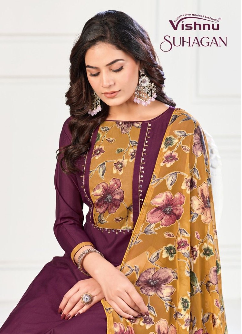 Vishnu Suhagan Silk Daily Wear Dress Material Collection