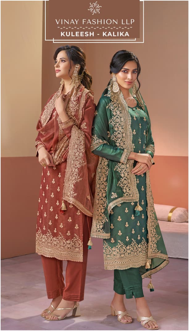 Vinay Kuleesh Kalika Embroidery Work Salwar Suits Collection