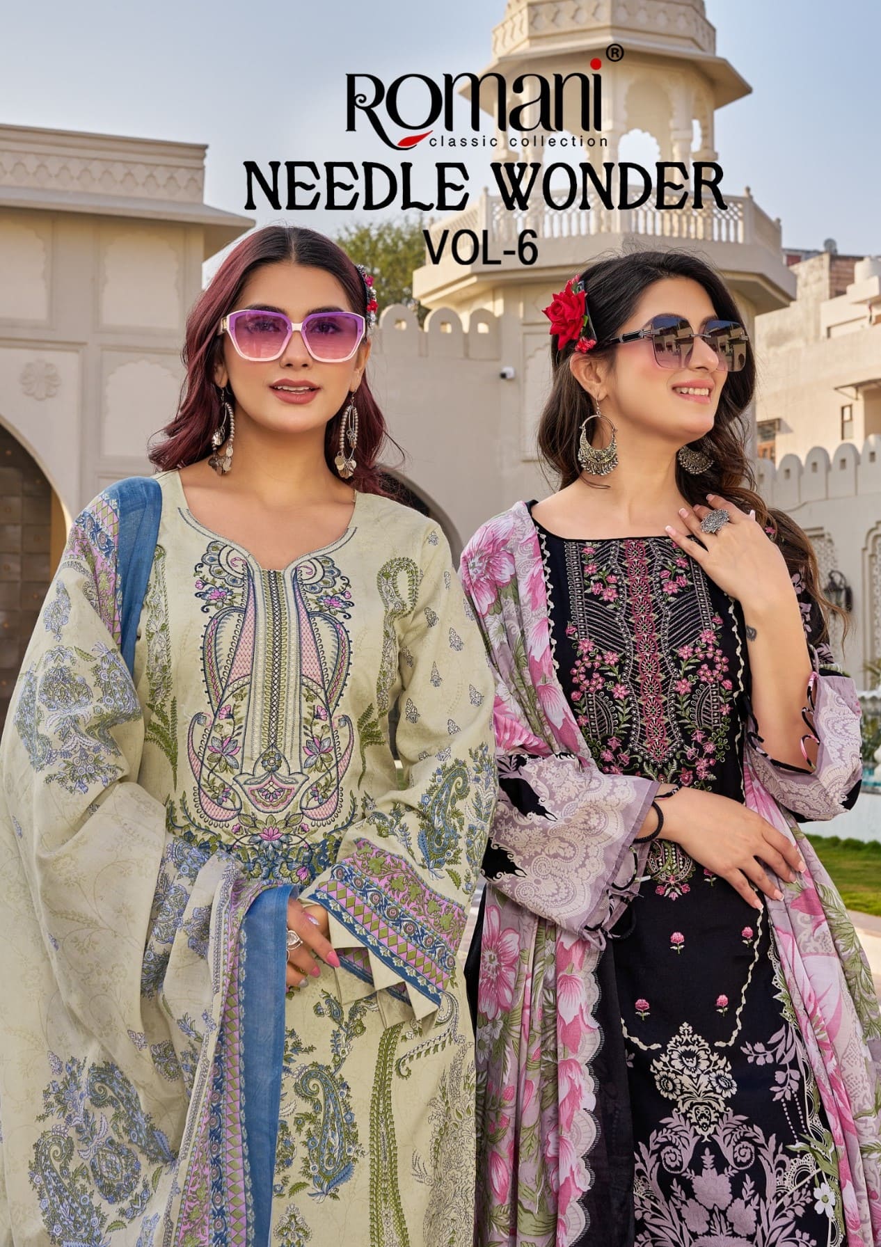 Romani Needle Wonder Vol 6 Digital Printed Dress Material Collection