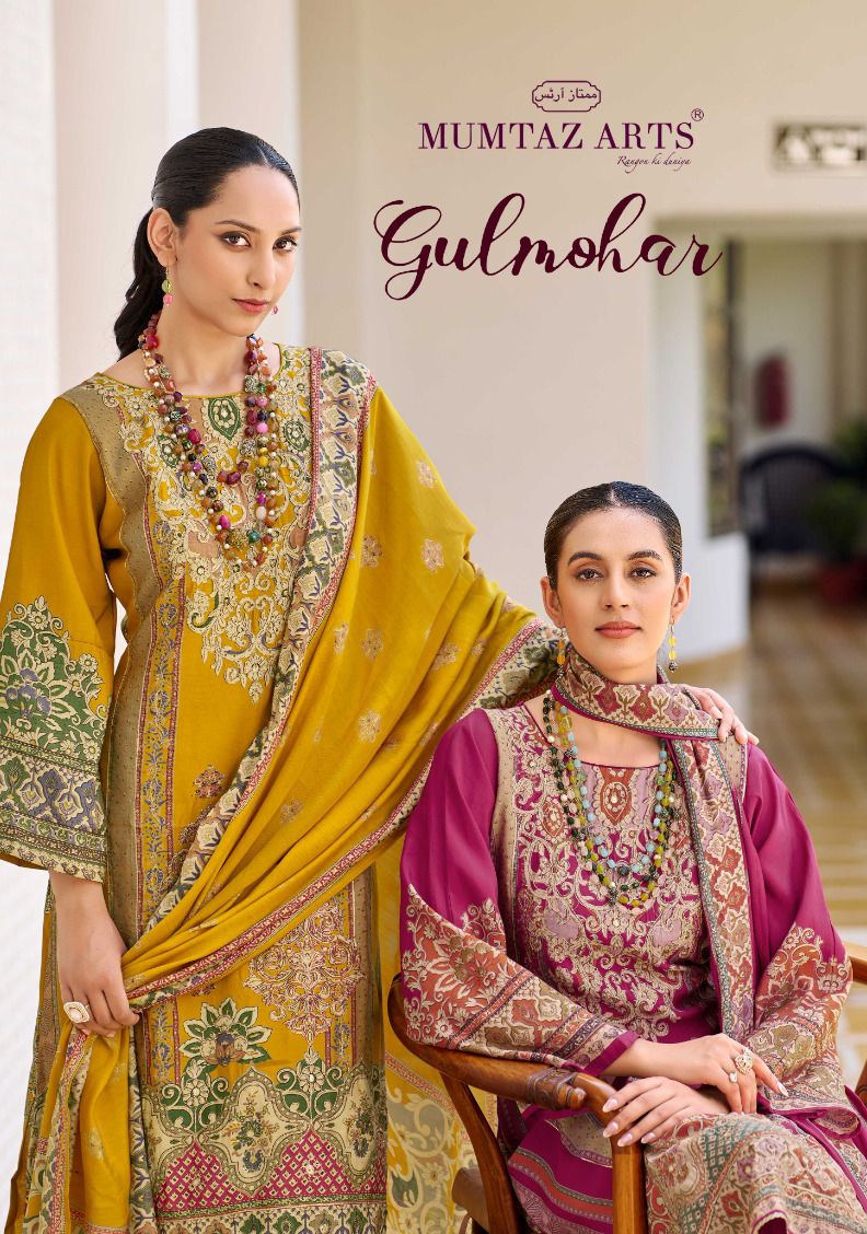 Mumtaz Gulmohar Viscose Muslin Designer Dress Material Collection