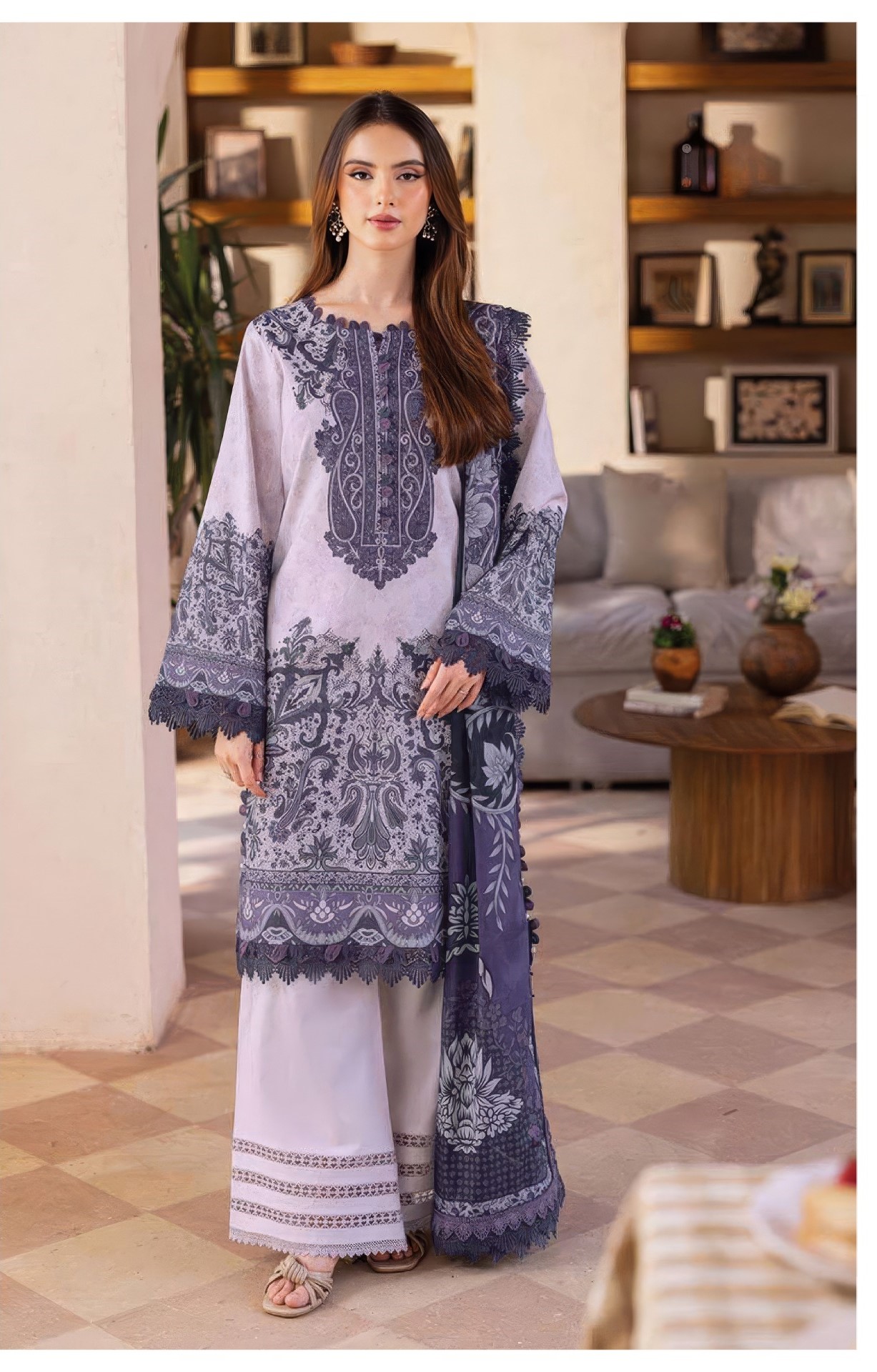 Alzohaib Az 1458 To 1461 Designer Pakistani Suits Cotton Dupatta