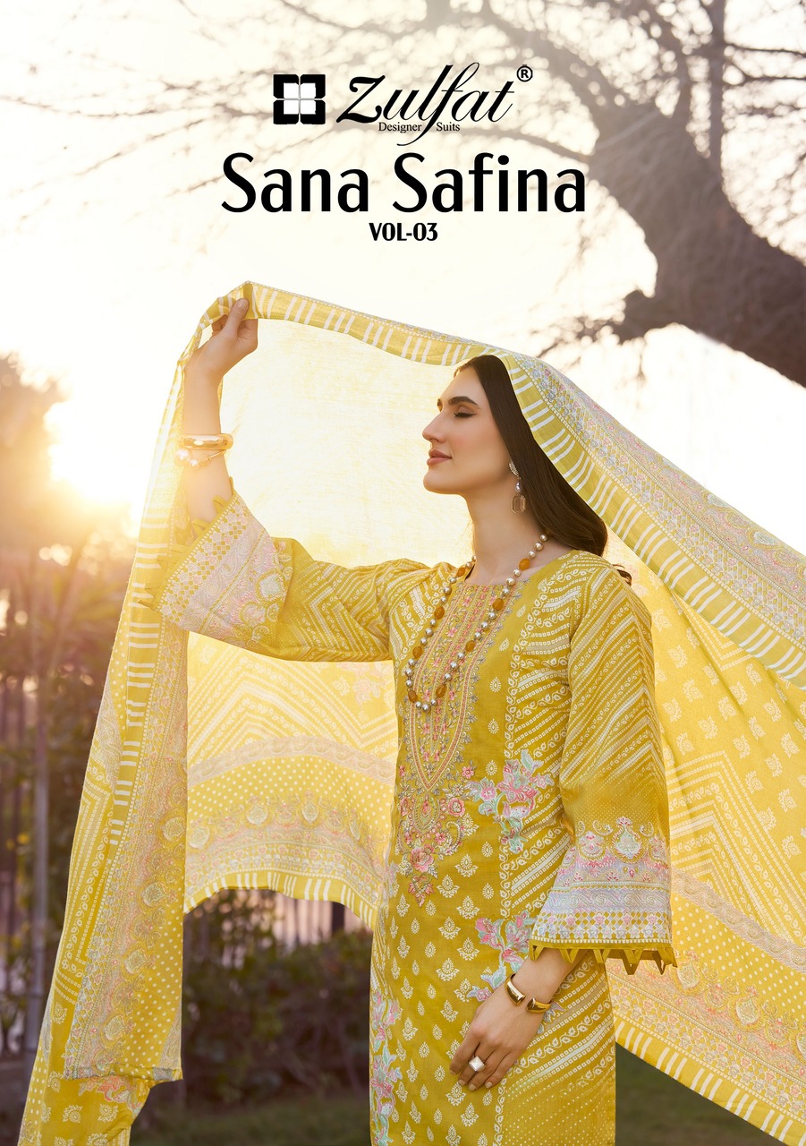 Zulfat Sana Safina Vol 3 Embroidered Dress Material Collection