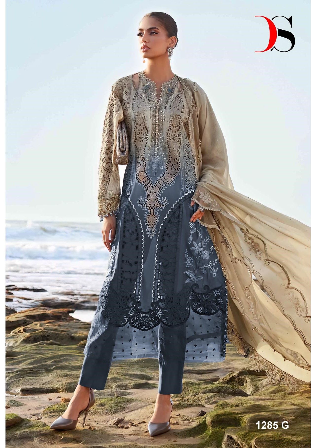 Deepsy Maria B 1285 E To H Embroidery Pakistani Salwar Kameez