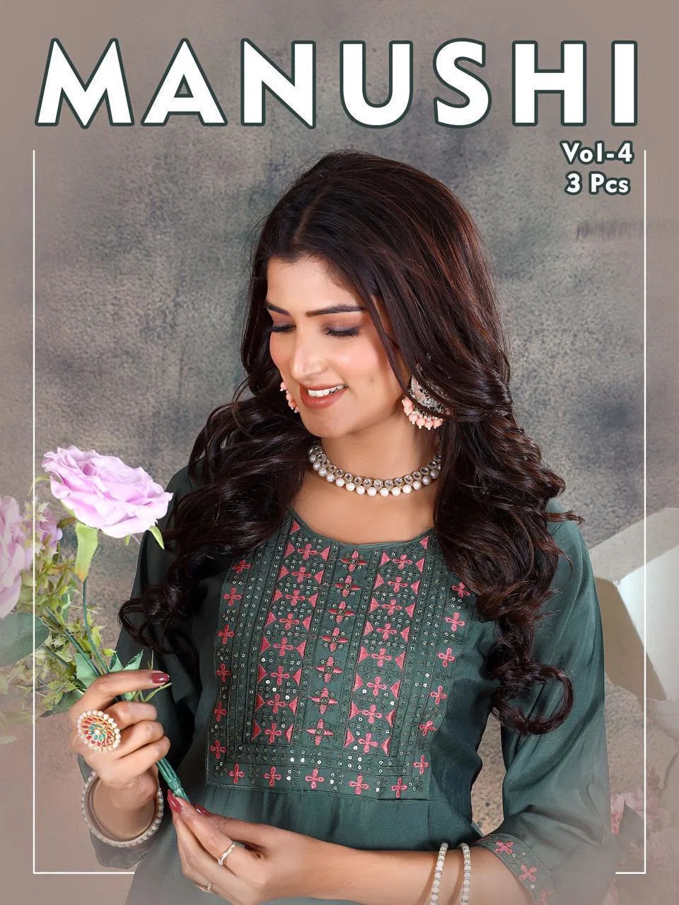 Manushi Vol 4 Roman Silk Casual Kurti And Bottom Dupatta