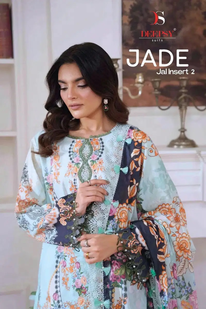 Deepsy Jade Jal Insert Vol 2 Designer Pakistani Suits Cotton Dupatta