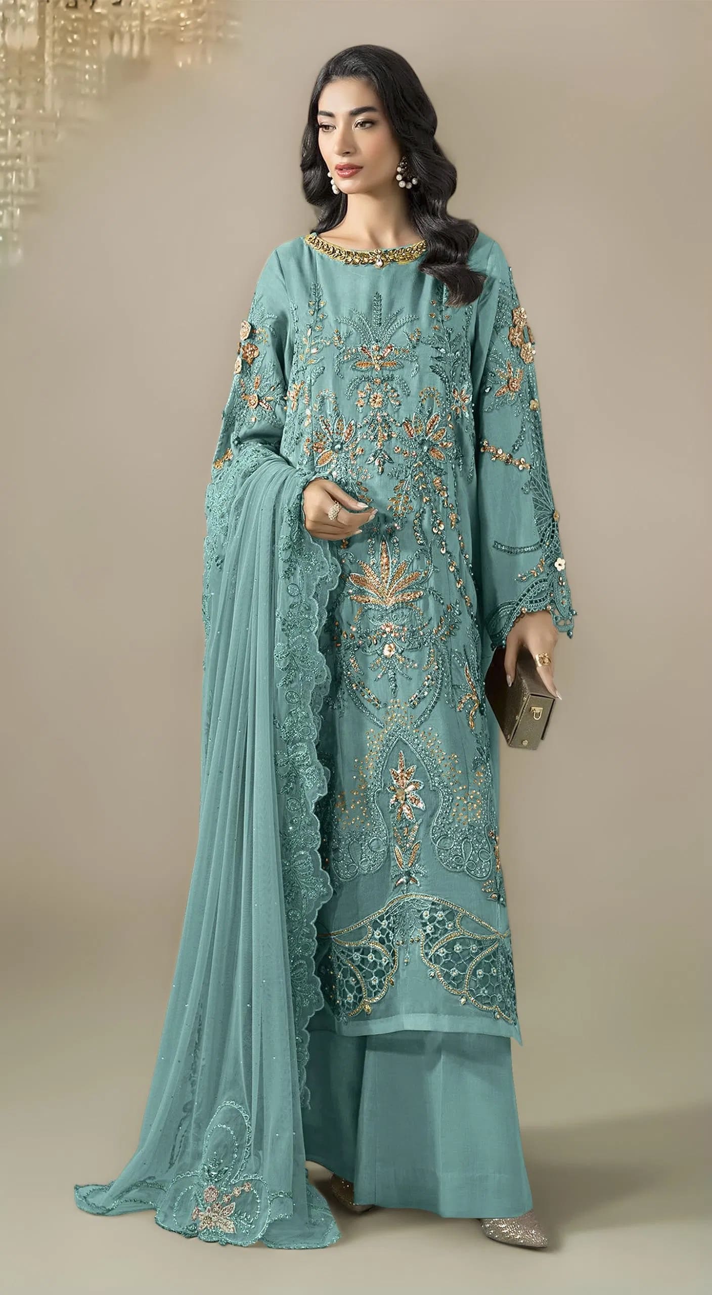 Shree Sr 2195 A To D Raga Khatli Work Pakistani Salwar Kameez