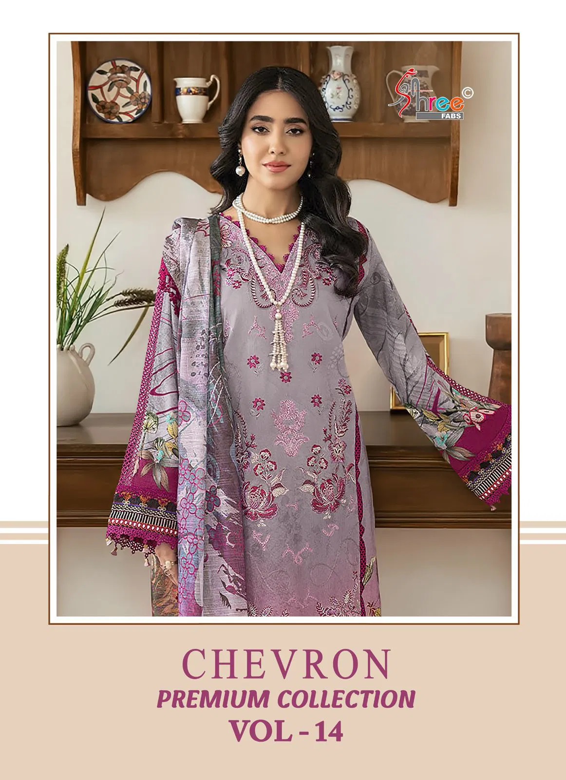 Shree Chevron Premium Collection Vol 14 Pakistani Suits Cotton Dupatta