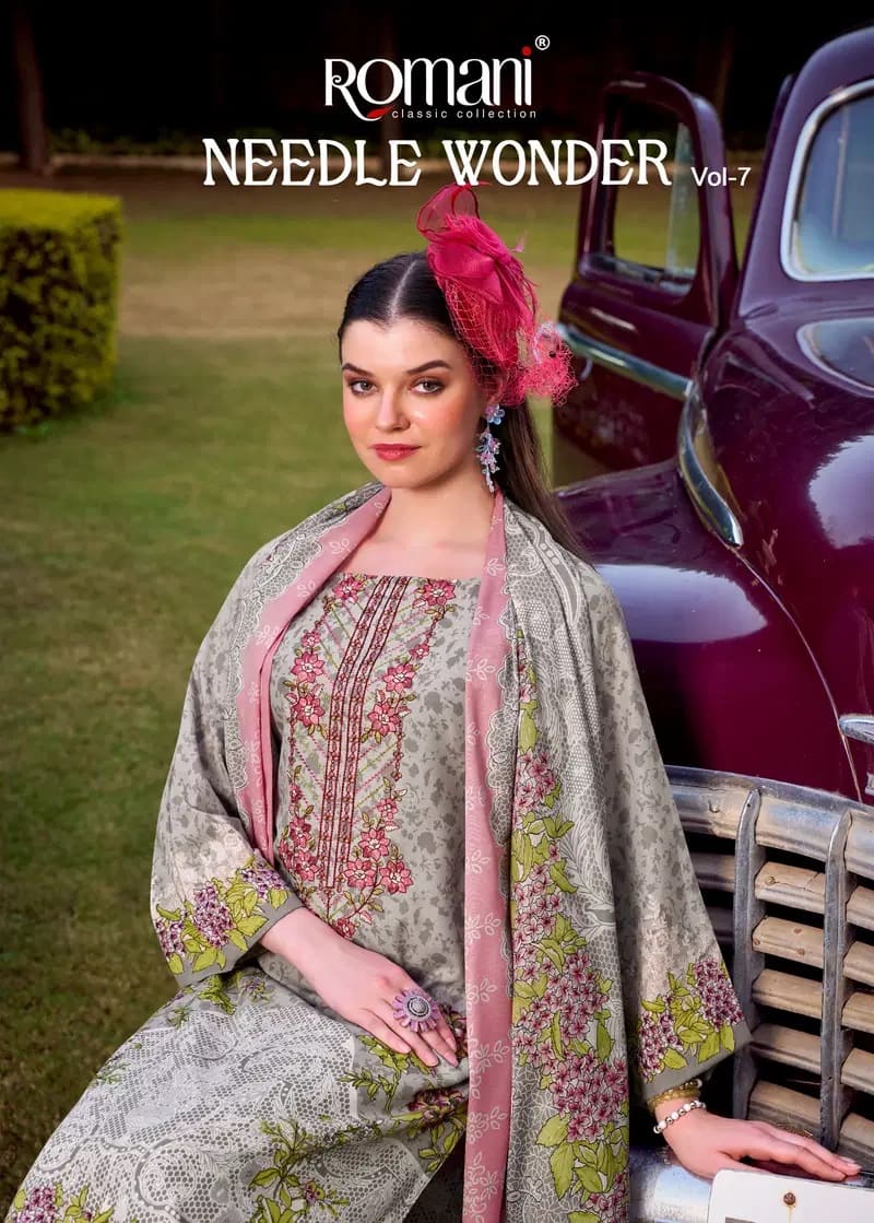 Romani Needle Wonder Vol 7 Cotton Printed Dress Material Collection