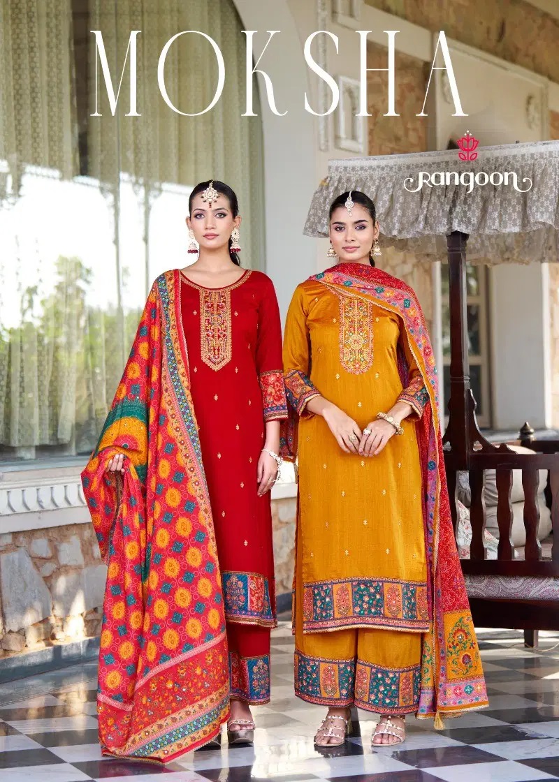 Rangoon Moksha Premium Silk Designer Kurti Bottom And Dupatta