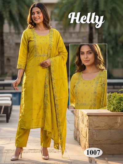 Helly Vol 1 Heavy Embroidery Kurti Bottom With Dupatta Collection