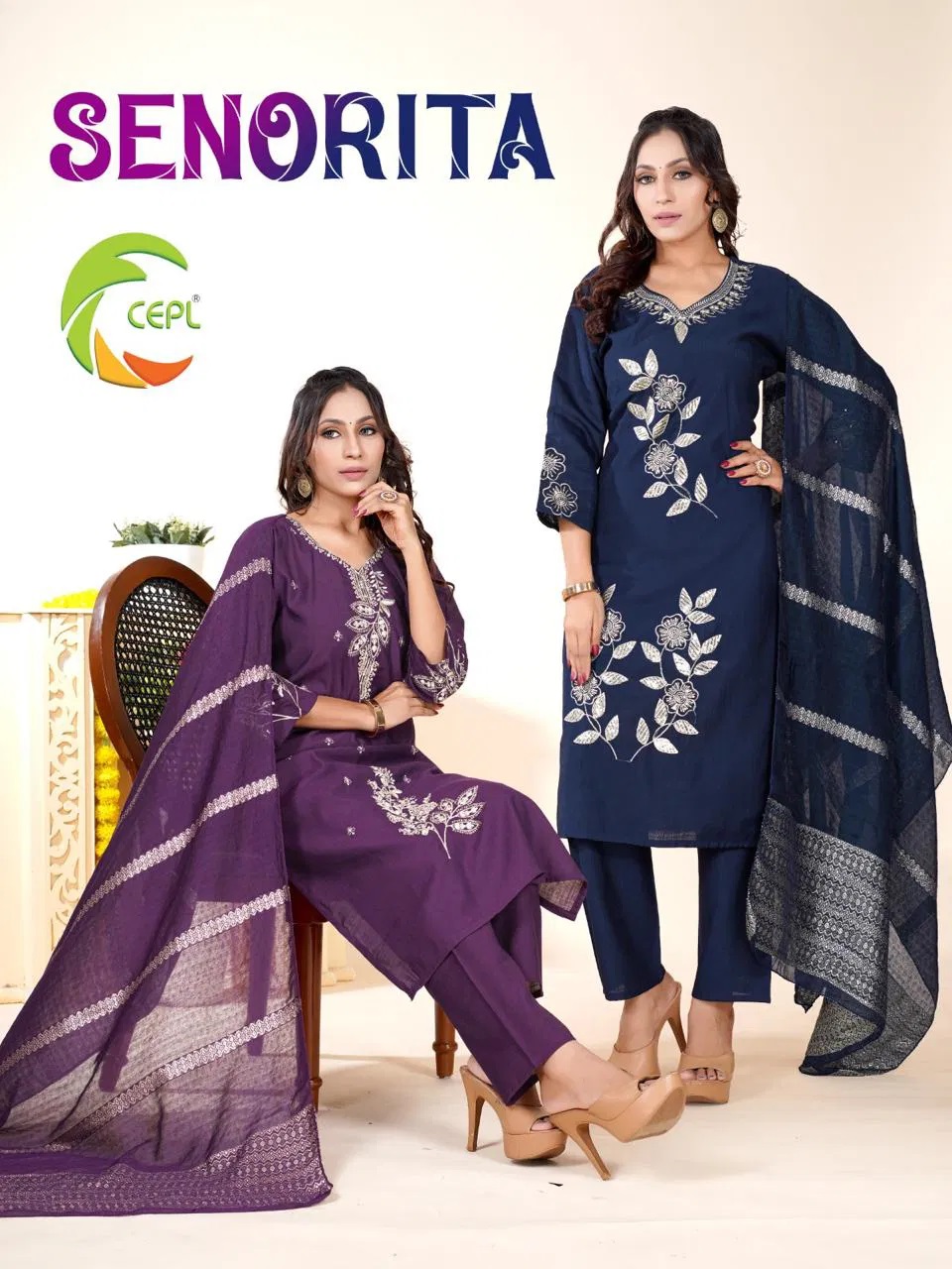 Senorita Vol 1 Vatican Silk Sequence Work Kurti Pant And Dupatta