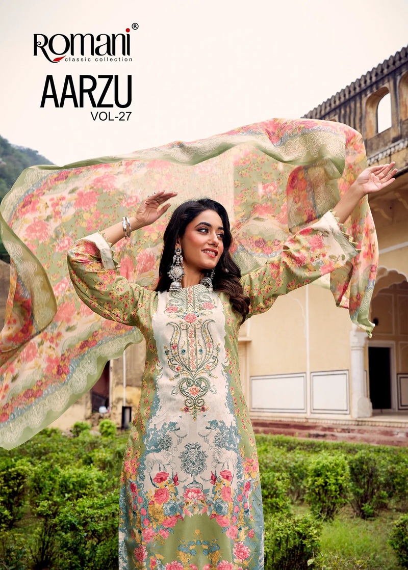 Romani Aarzu Vol 27 Cotton Digital Printed Dress Material Collection
