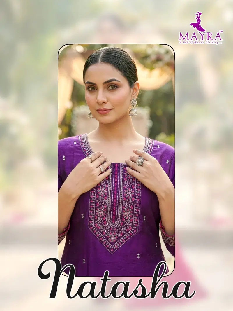 Mayra Natasha Roman Silk Casual Wear Kurti Set Collection