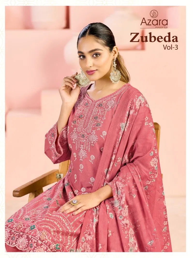 Radhika Azara Zubeda Vol 3 Lawn Cotton Designer Dress Material Collection
