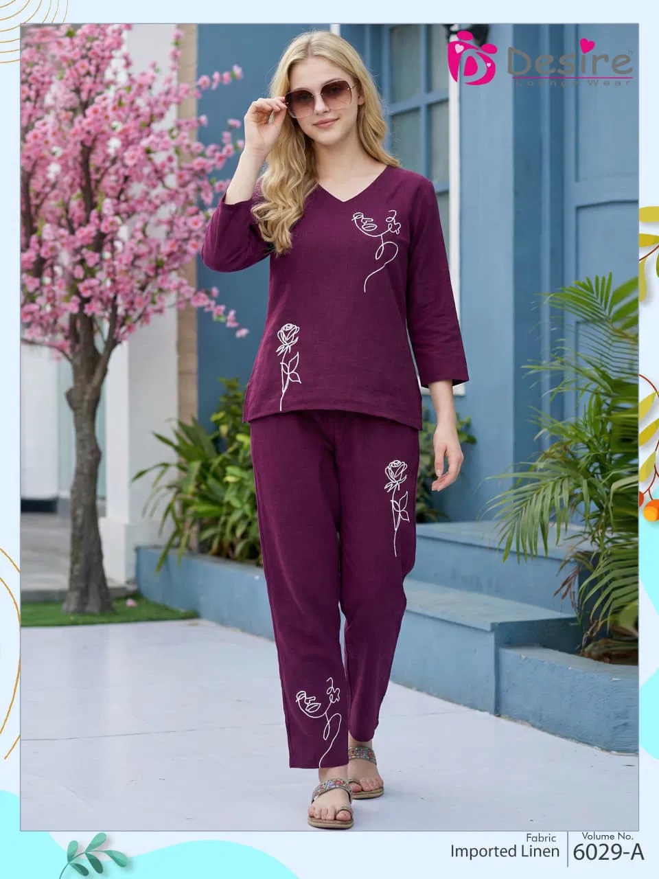 Desire Premium Series 2 Linen Fancy Top With Bottom Collection