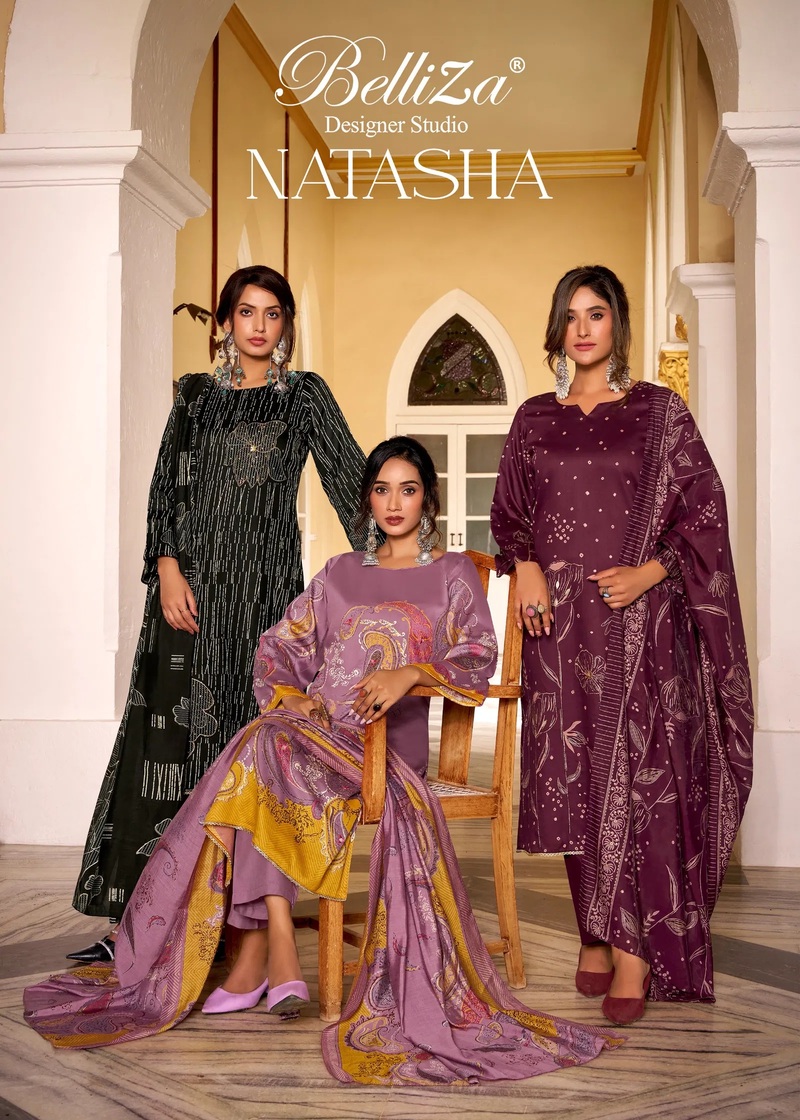 Belliza Natasha Cotton Handwork Dress Material Collection