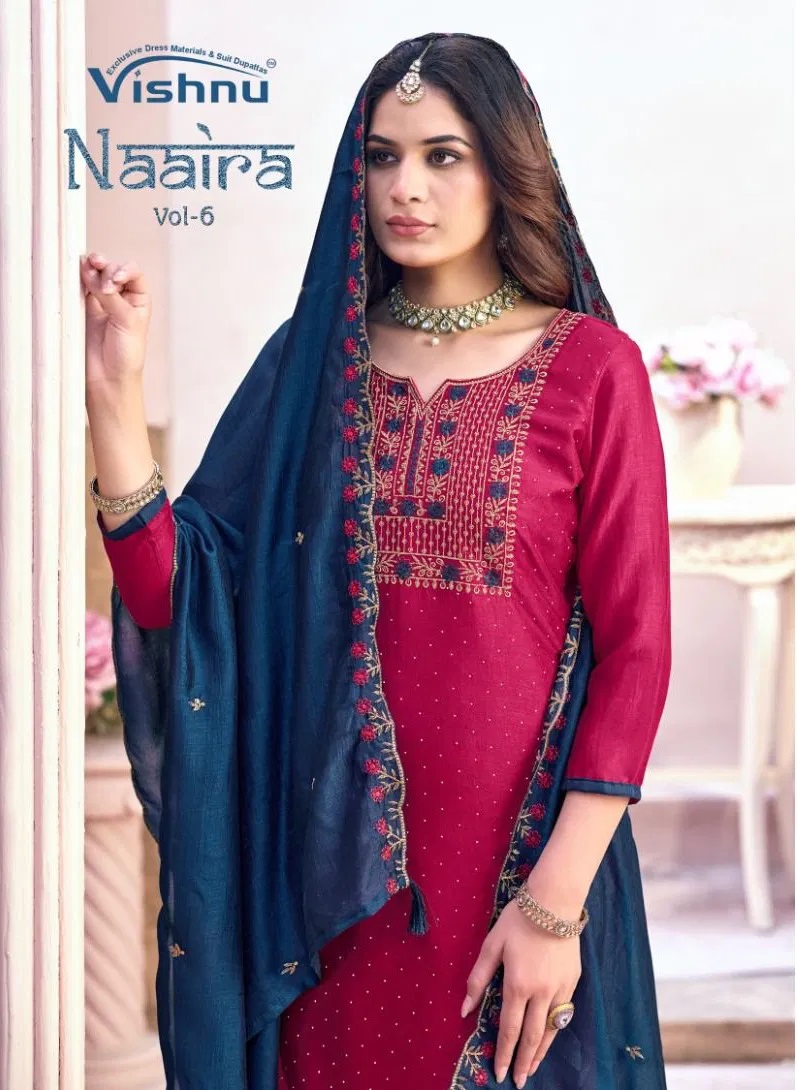 Vishnu Naaira Vol 6 Vichitra Designer Dress Material Collection